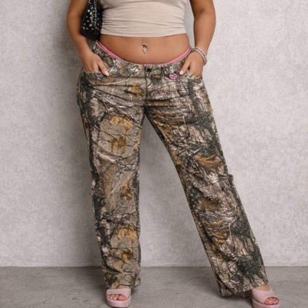 Vintage Realtree Xtra Camo Pink Lined Straight Leg Pants Size 14